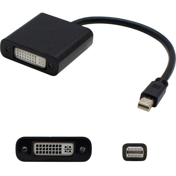 AddOn 5-Pack of 8in Mini-DisplayPort Male to DVI-I Female Black Adapter Cables - Computers & Electronics
