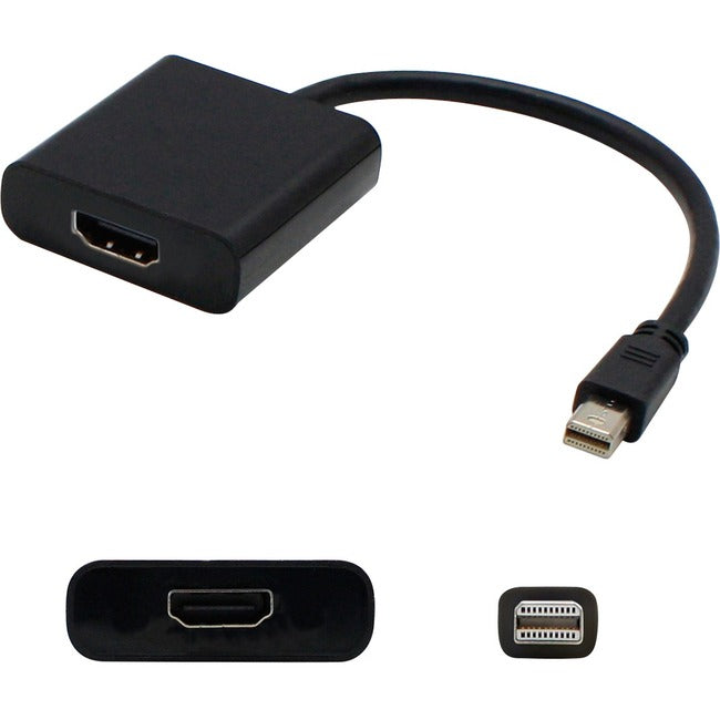 AddOn 5-Pack of 8in Mini-DisplayPort Male to HDMI Female Black Adapter Cables