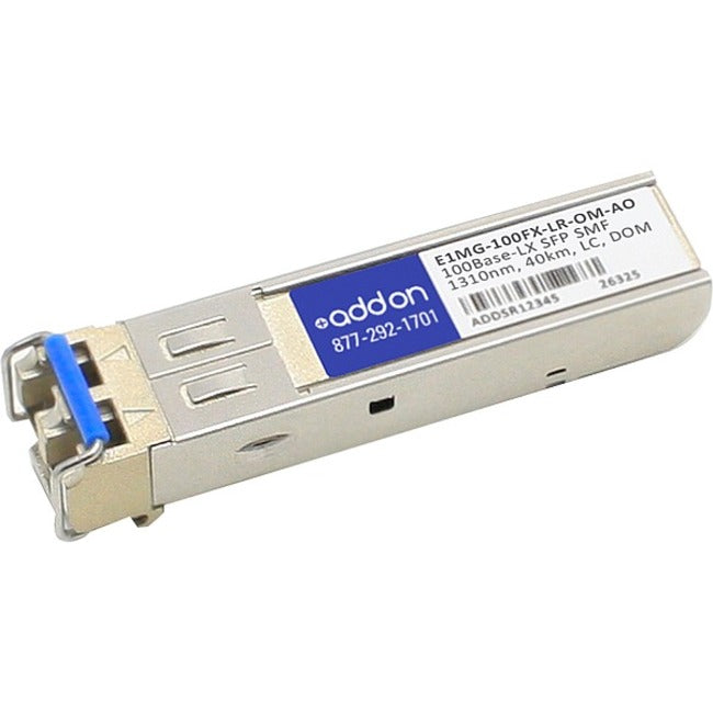 AddOn Brocade E1MG-100FX-LR-OM Compatible TAA Compliant 100Base-LX SFP Transceiver (SMF, 1310nm, 40km, LC, DOM)