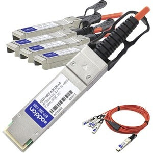 AddOn MSA and TAA Compliant 40GBase-AOC QSFP+ to 4xSFP+ Direct Attach Cable (850nm, MMF, 3m) - GreatEagleInc