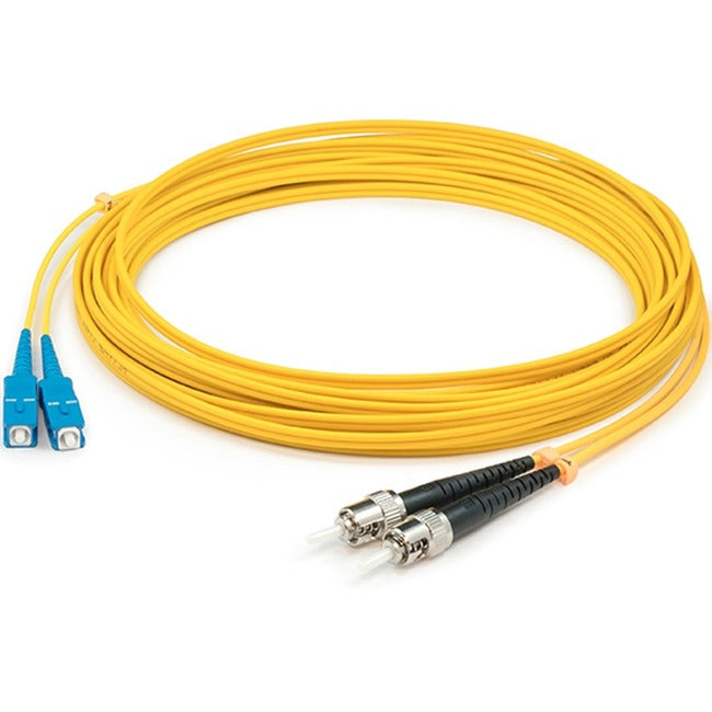 AddOn 15m SC (Male) to ST (Male) Yellow OS1 Duplex Fiber OFNR (Riser-Rated) Patch Cable