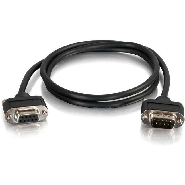 C2G 15ft Serial RS232 DB9 Cable with Low Profile Connectors M/F - In-Wall CMG-Rated Default Title