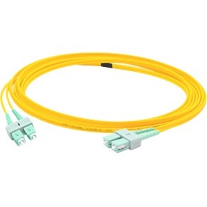 AddOn 2m ASC (Male) to ASC (Male) Yellow OS1 Duplex Fiber OFNR (Riser-Rated) Patch Cable - GreatEagleInc