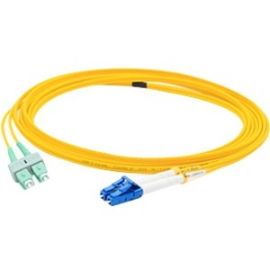 AddOn 2m LC (Male) to ASC (Male) Yellow OS1 Duplex Fiber OFNR (Riser-Rated) Patch Cable - GreatEagleInc