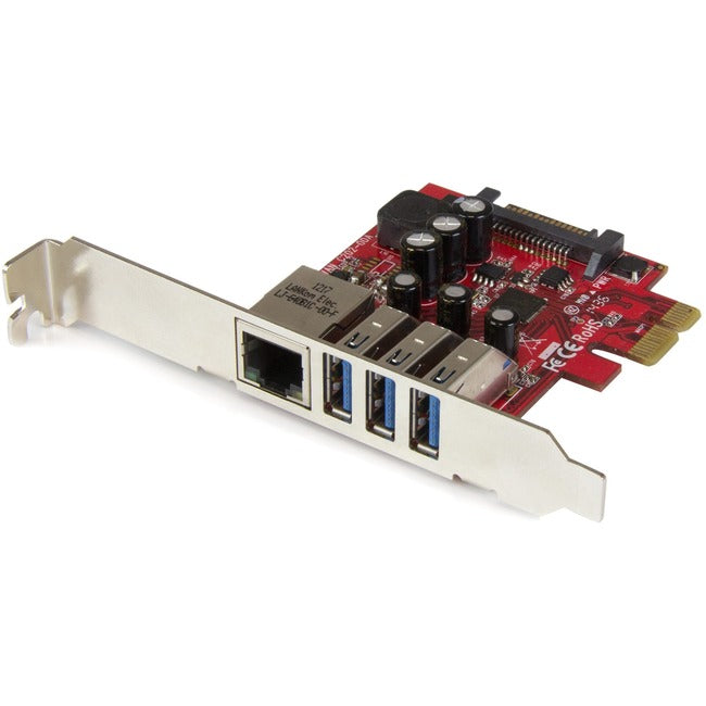 StarTech.com 3 Port PCI Express USB 3.0 Card + Gigabit Ethernet - GreatEagleInc