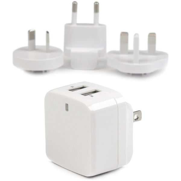 StarTech.com Travel USB Wall Charger - 2 Port - White - Universal Travel Adapter - International Power Adapter - USB…
