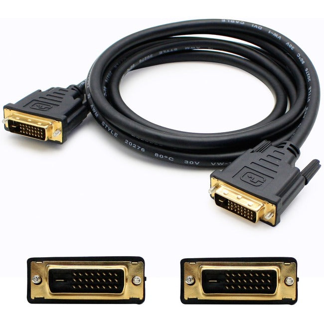 AddOn 5-Pack of 6ft HP DC198A Compatible DVI-D Male to Male Black Cables - Computers & Electronics