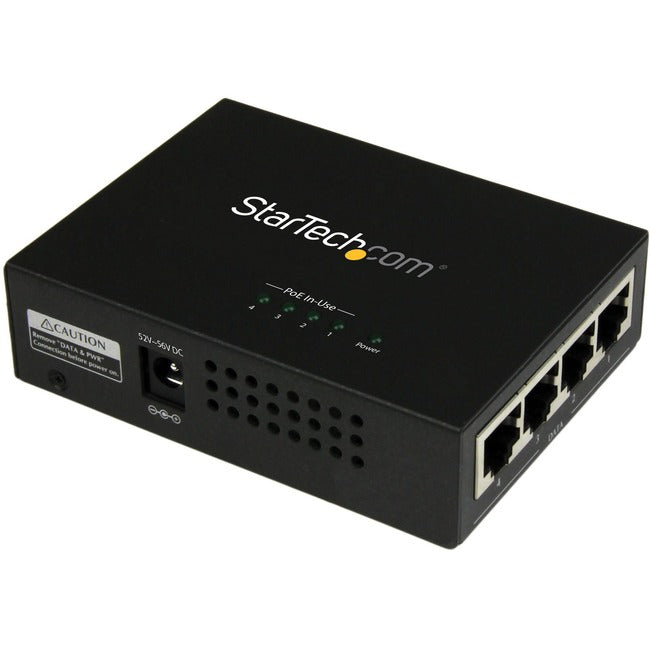 StarTech.com 4 Port Gigabit Midspan - PoE+ Injector - 802.3at and 802.3af Default Title