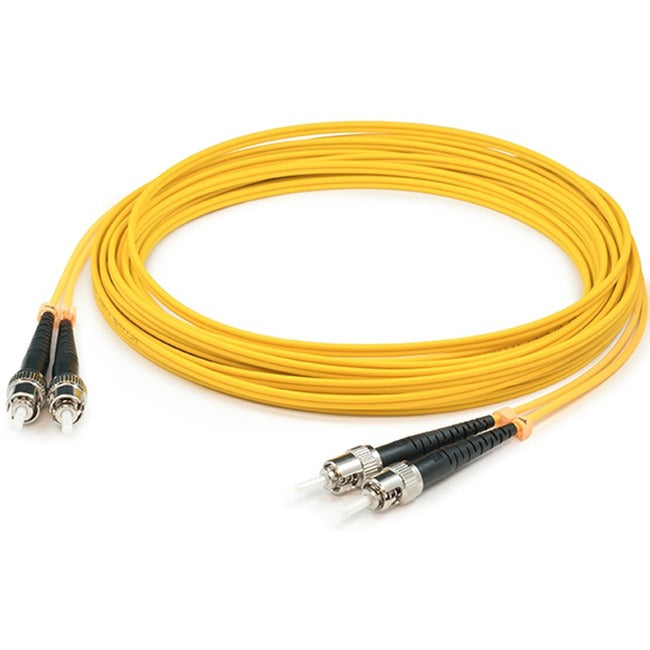 AddOn 8m ST (Male) to ST (Male) Yellow OS1 Duplex Fiber OFNR (Riser-Rated) Patch Cable - Computers & Electronics