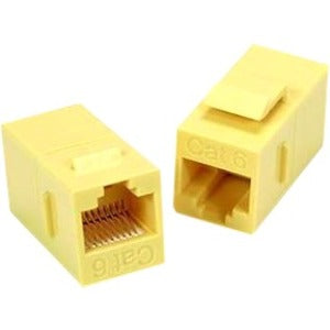 Unirise Cat6 RJ45 Keystone In-line Coupler, Yellow