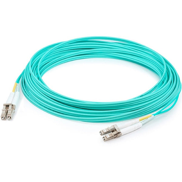 AddOn 1m HP QK732A Compatible LC (Male) to LC (Male) Aqua OM4 Duplex Fiber OFNR (Riser-Rated) Patch Cable - GreatEagleInc