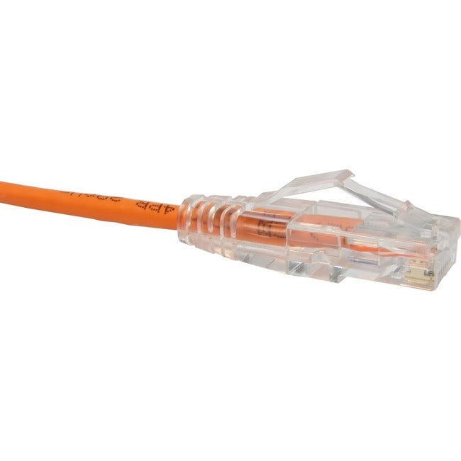 Unirise Clearfit Slim Cat6 Patch Cable, Snagless, Orange, 6ft