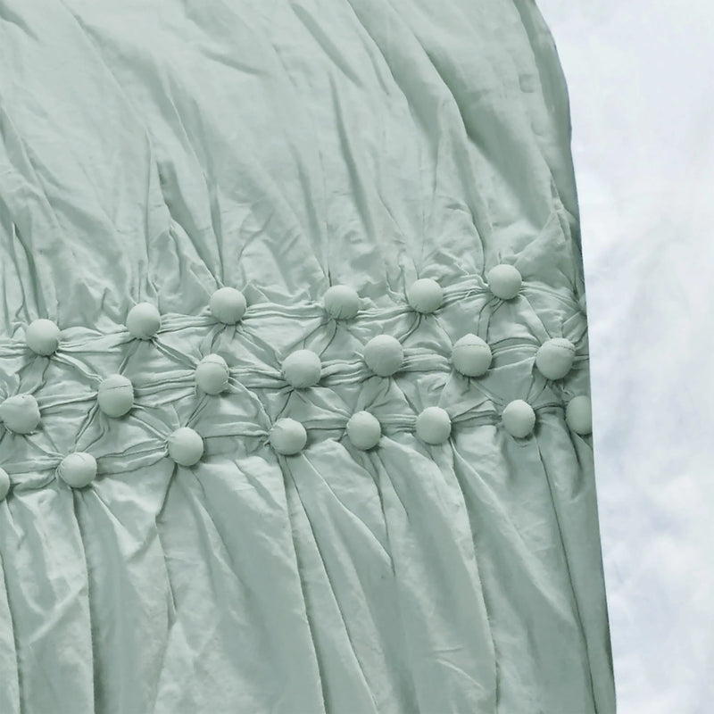 92" X 90" Blue Striped Cotton Quilt Homeroots Bed & Bath