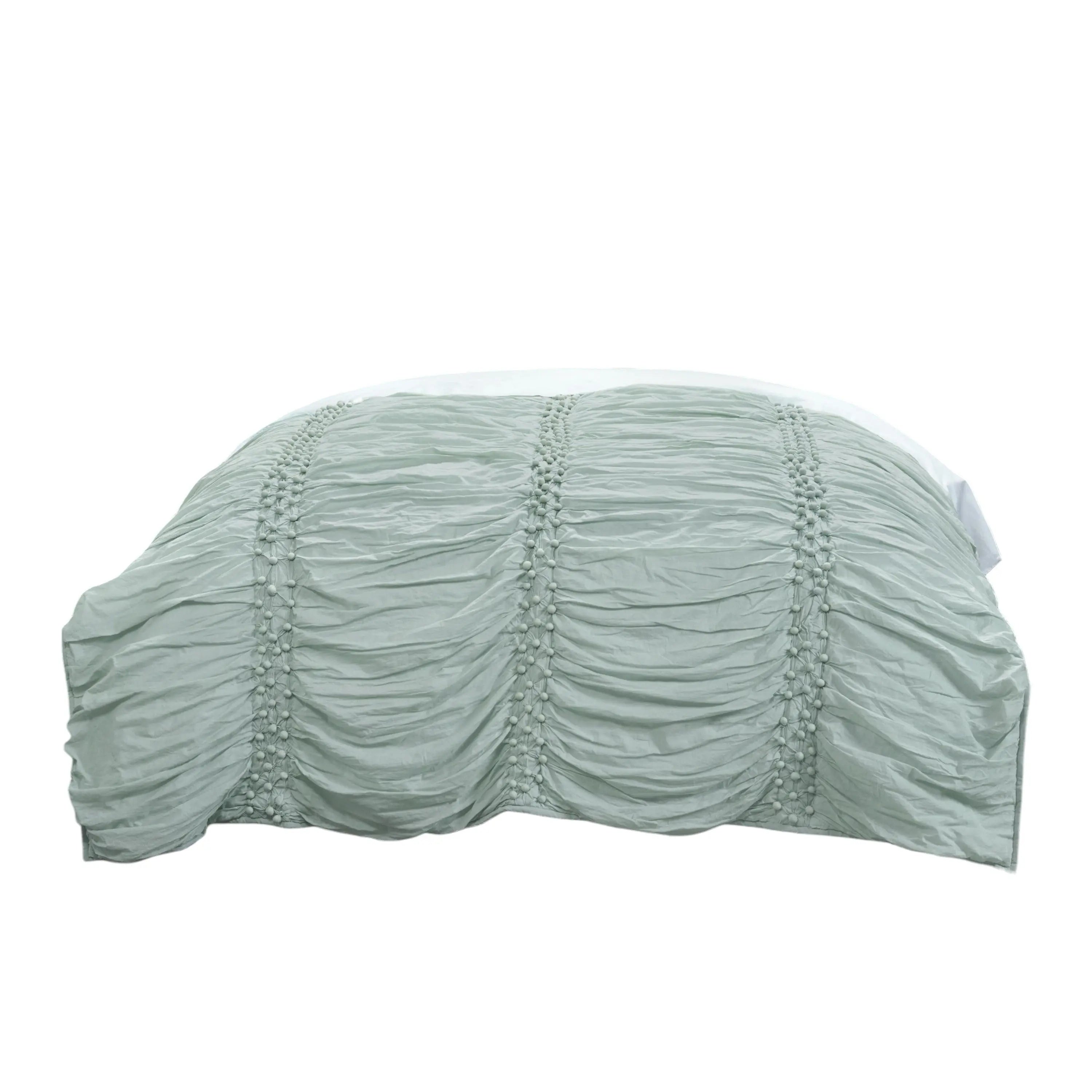92" X 90" Blue Striped Cotton Quilt Homeroots Bed & Bath