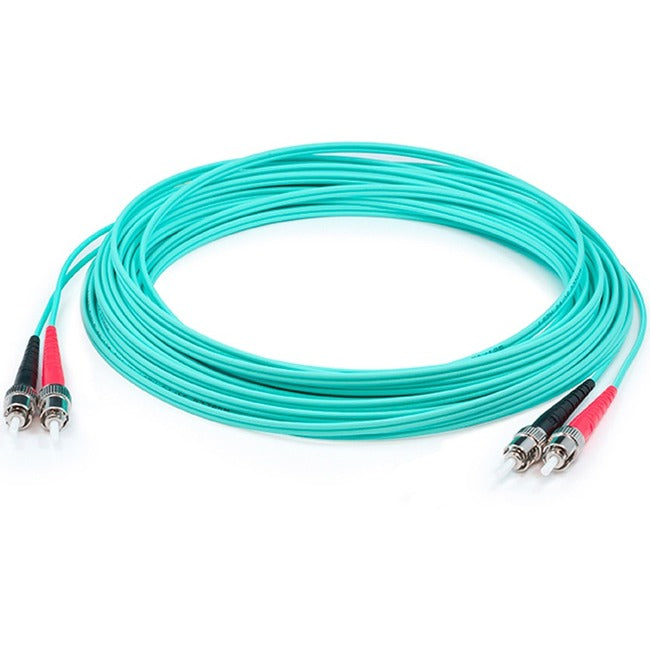 AddOn 2m ST (Male) to ST (Male) Aqua OM3 Duplex Fiber OFNR (Riser-Rated) Patch Cable Default Title