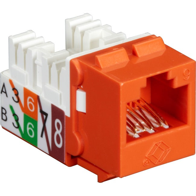 Black Box GigaTrue2 CAT6 Keystone Jack - Unshielded, 110 Punchdown Type, TAA, Orange - Computers & Electronics