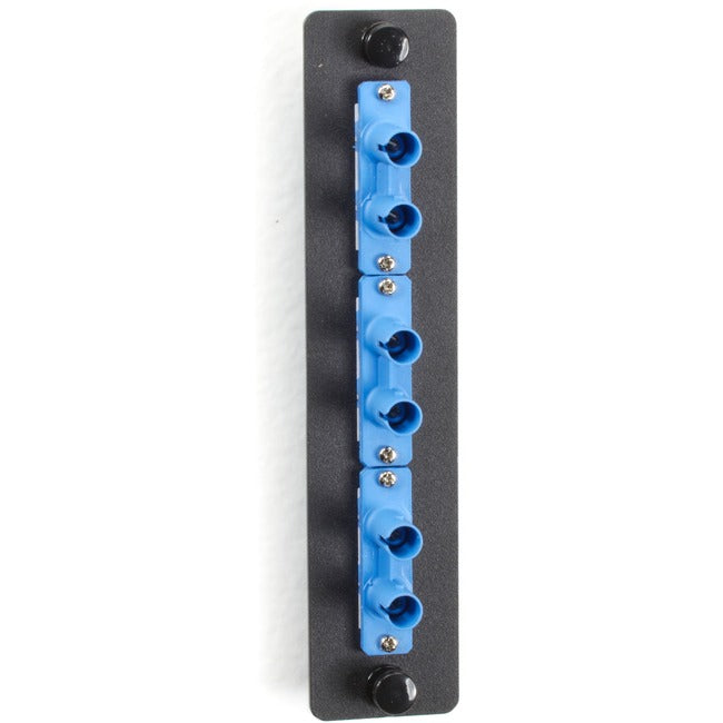 Black Box Standard Adapter Panel, Ceramic Sleeves, (3) Duplex ST Pairs, Blue - Computers & Electronics