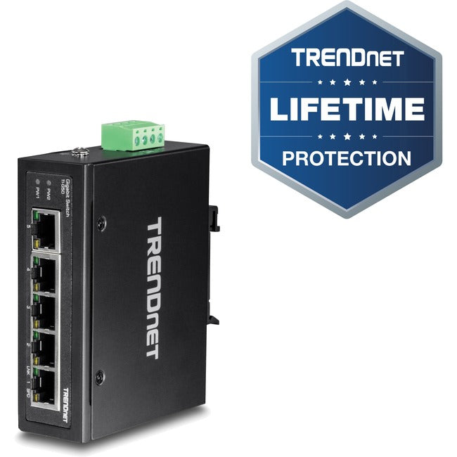 TRENDnet 5-Port Hardened Industrial Gigabit DIN-Rail Switch - Computers & Electronics