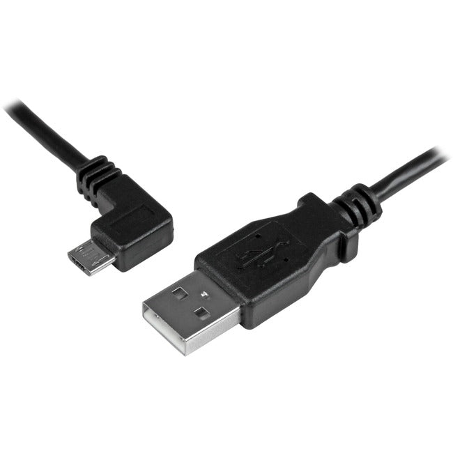 StarTech.com 1m 3 ft Left Angle Micro-USB Charge-and-Sync Cable M/M - USB 2.0 A to Micro-USB - 30/24 AWG - GreatEagleInc
