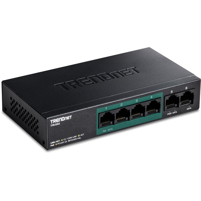 TRENDnet 6-Port Fast Ethernet PoE+ Switch