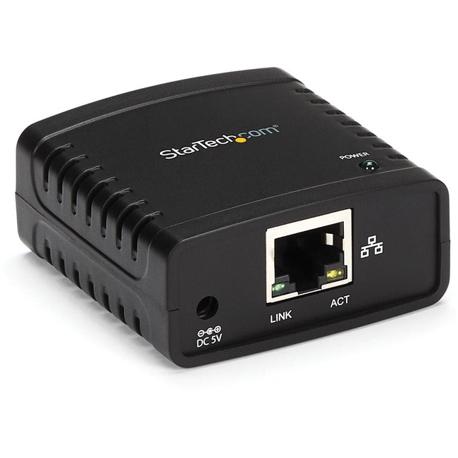 StarTech.com 10/100Mbps Ethernet to USB 2.0 Network LPR Print Server - USB Print Server with 10Base-T/100Base-TX…