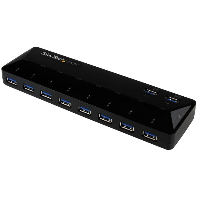 StarTech.com 10-Port USB 3.0 Hub with Charge and Sync Ports - 2 x 1.5A Ports - Desktop USB Hub and Fast-Charging Station -…