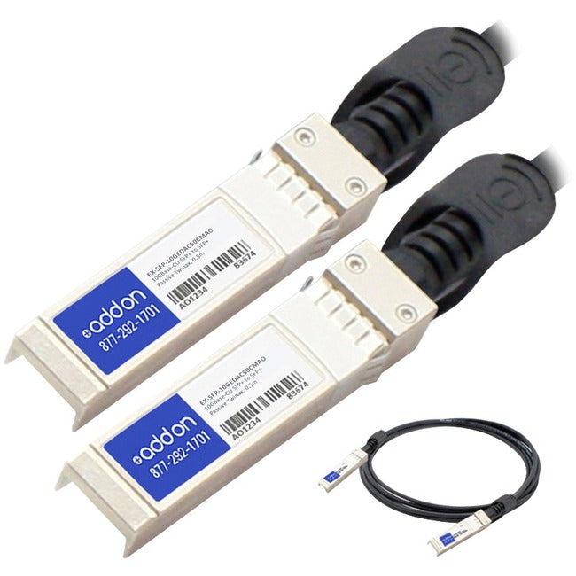 AddOn Juniper Networks Compatible TAA Compliant 10GBase-CU SFP+ to SFP+ Direct Attach Cable (Passive Twinax, 0.5m) - GreatEagleInc