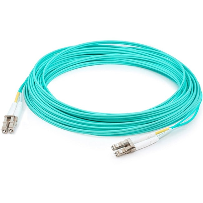 AddOn 35m LC (Male) to LC (Male) Aqua OM4 Duplex Fiber OFNR (Riser-Rated) Patch Cable - GreatEagleInc