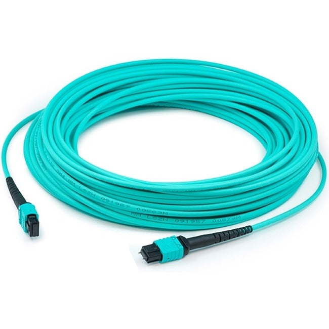 AddOn 2m MPO (Female) to MPO (Female) 12-strand Aqua OM3 Crossover Fiber OFNR (Riser-Rated) Patch Cable - Computers &…