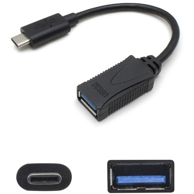 AddOn 7in USB 3.1 (C) Male to USB 3.0 (A) Female Black Adapter Cable - Computers & Electronics