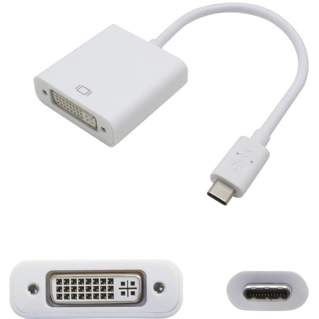AddOn 9in USB 3.1 (C) Male to DVI-I (29 pin) Female White Video Adapter - Computers & Electronics