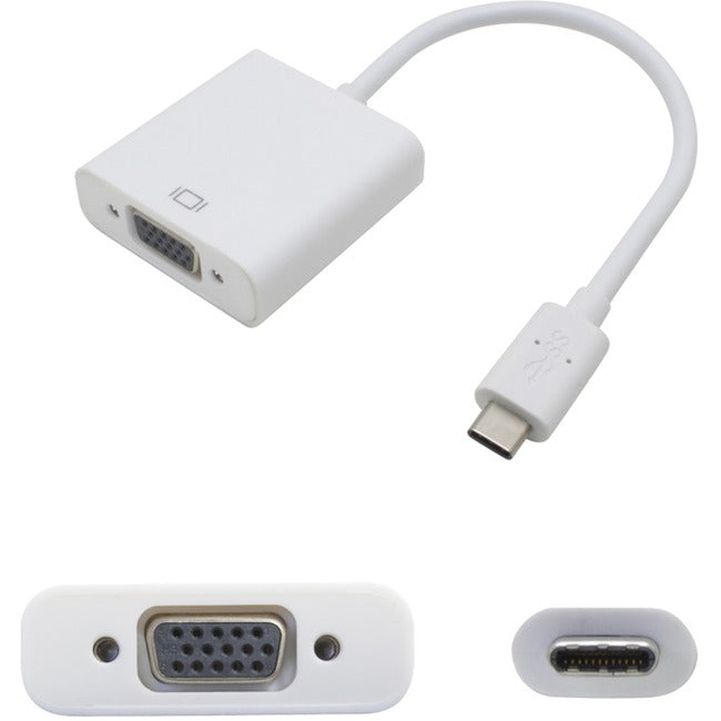 AddOn 9in USB 3.1 (C) Male to VGA Female White Video Adapter - GreatEagleInc