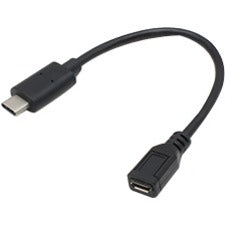 AddOn 5-Pack of 7in USB 3.1 (C) Male to Micro-USB 2.0 (B) Female Black Adapter Cables - Computers & Electronics