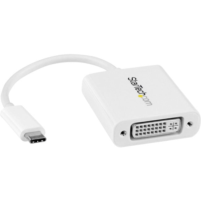 StarTech.com USB C to DVI Adapter - White - Thunderbolt 3 Compatible - 1920x1200 - USB-C to DVI Adapter for USB-C devices such as your 2018 iPad Pro - DVI-I Converter Default Title