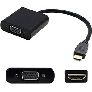 AddOn 5-Pack of 8in HP H4F02UT#ABA Compatible HDMI Male to VGA Female Black Active Adapter Cables - Computers & Electronics