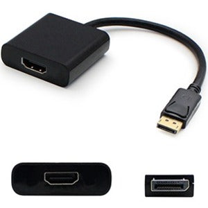 AddOn 5-Pack of HP BU989AV Compatible DisplayPort Male to HDMI Female Black Adapters (Requires DP++)