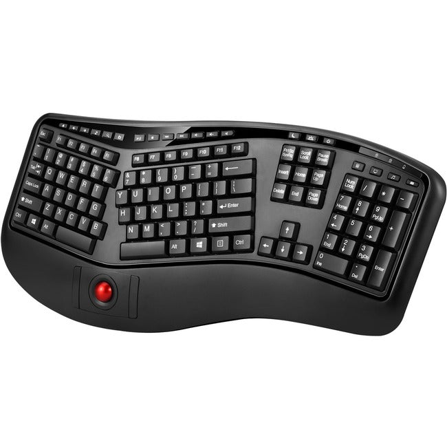 Adesso Tru-Form 3500 - 2.4 GHz Wireless Ergonomic Trackball Keyboard - GreatEagleInc