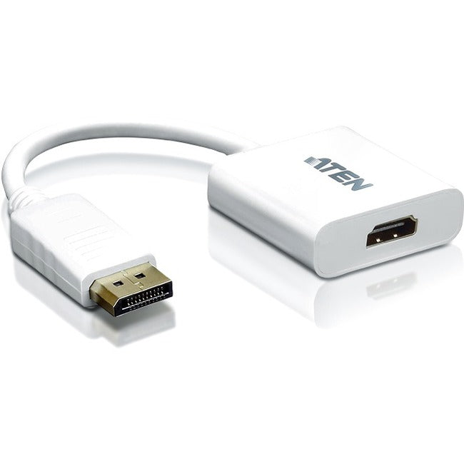 Aten DisplayPort to HDMI Adapter - DisplayPort/HDMI for Audio/Video Device, Notebook - 1 Pack - 1 x DisplayPort Male…