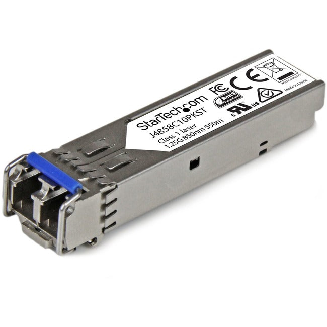StarTech.com HP J4858C Compatible SFP Module - 1000BASE-SX Fiber Optical SFP Transceiver - Lifetime Warranty - 1 Gbps - Maximum Transfer Distance: 550 m (1804 ft) - 10pk