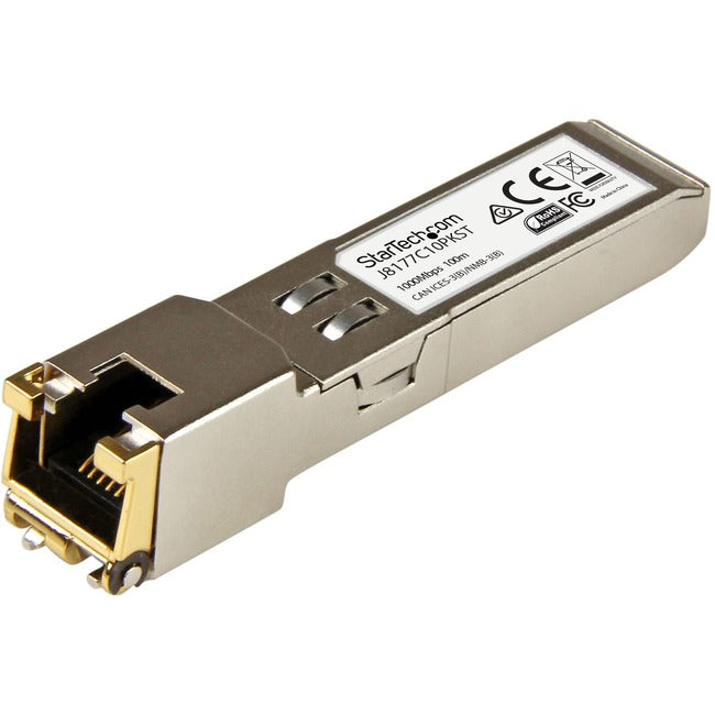StarTech.com HP J8177C Compatible SFP Module - 1000BASE-T Copper SFP Transceiver - Lifetime Warranty - 1 Gbps - Maximum Transfer Distance: 100 m (328 ft) - 10pk - GreatEagleInc
