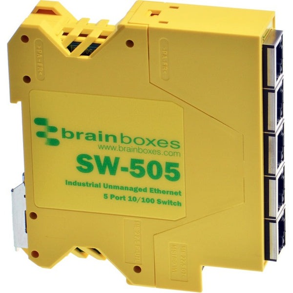 Brainboxes Industrial Compact Ethernet 5 Port Switch DIN Rail Mountable - GreatEagleInc