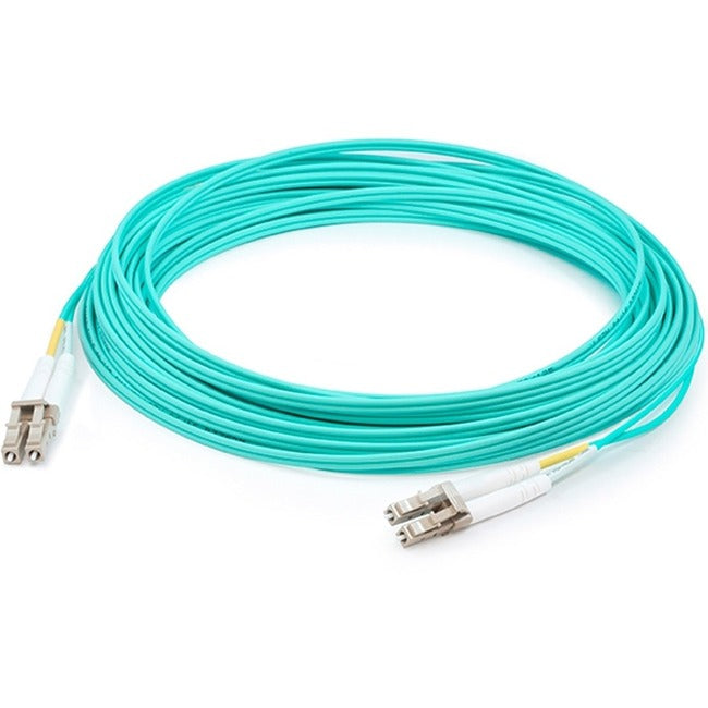 AddOn 35m LC (Male) to LC (Male) Aqua OM3 Duplex Fiber OFNR (Riser-Rated) Patch Cable - GreatEagleInc