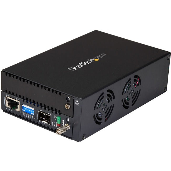 StarTech.com 10 Gigabit Ethernet Copper-to-Fiber Media Converter - Open SFP+ - Managed - 10G Ethernet Media Converter - GreatEagleInc