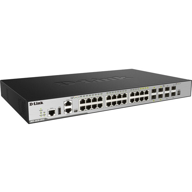 D-Link 28-Port Layer 3 Stackable Managed Gigabit Switch including 4 10GbE Ports - GreatEagleInc