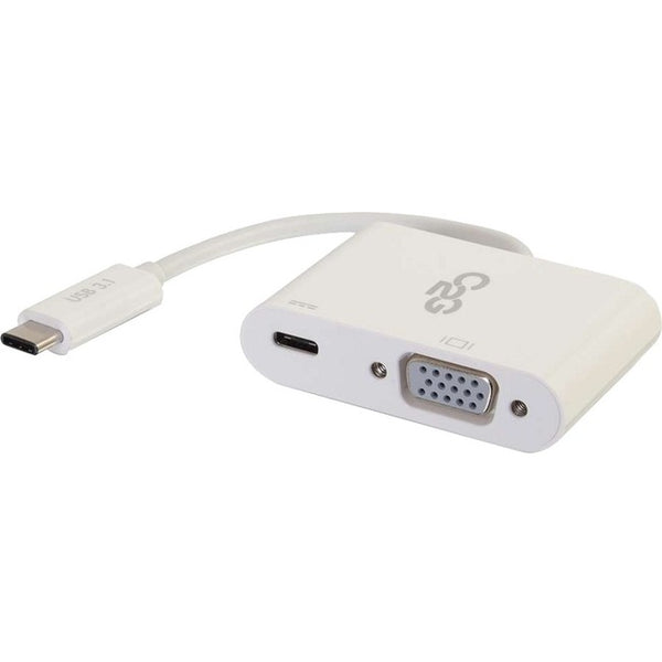 C2G USB C to VGA Video Adapter w/ Power Delivery - USB Type C to VGA White Default Title