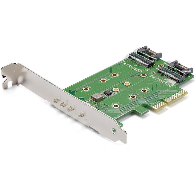 StarTech.com M.2 Adapter - 3 Port - 1 x PCIe (NVMe) M.2 - 2 x SATA III M.2 - SSD PCIE M.2 Adapter - M2 SSD - PCI Express SSD - GreatEagleInc