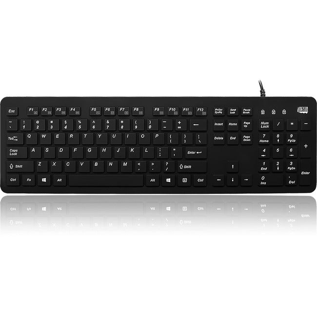 Adesso AKB-235UB - Antimicrobial Waterproof Desktop Keyboard - GreatEagleInc