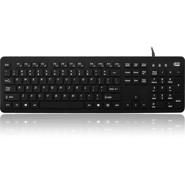 Adesso AKB-235UB - Antimicrobial Waterproof Desktop Keyboard - GreatEagleInc