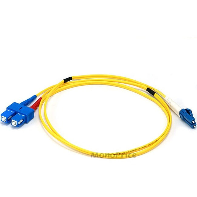 Monoprice Fiber Optic Cable, LC/SC, Single Mode, Duplex - 1 meter (9/125 Type) - Yellow - Computers & Electronics