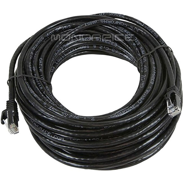 Monoprice FLEXboot Series Cat6 24AWG UTP Ethernet Network Patch Cable, 50ft Black - GreatEagleInc